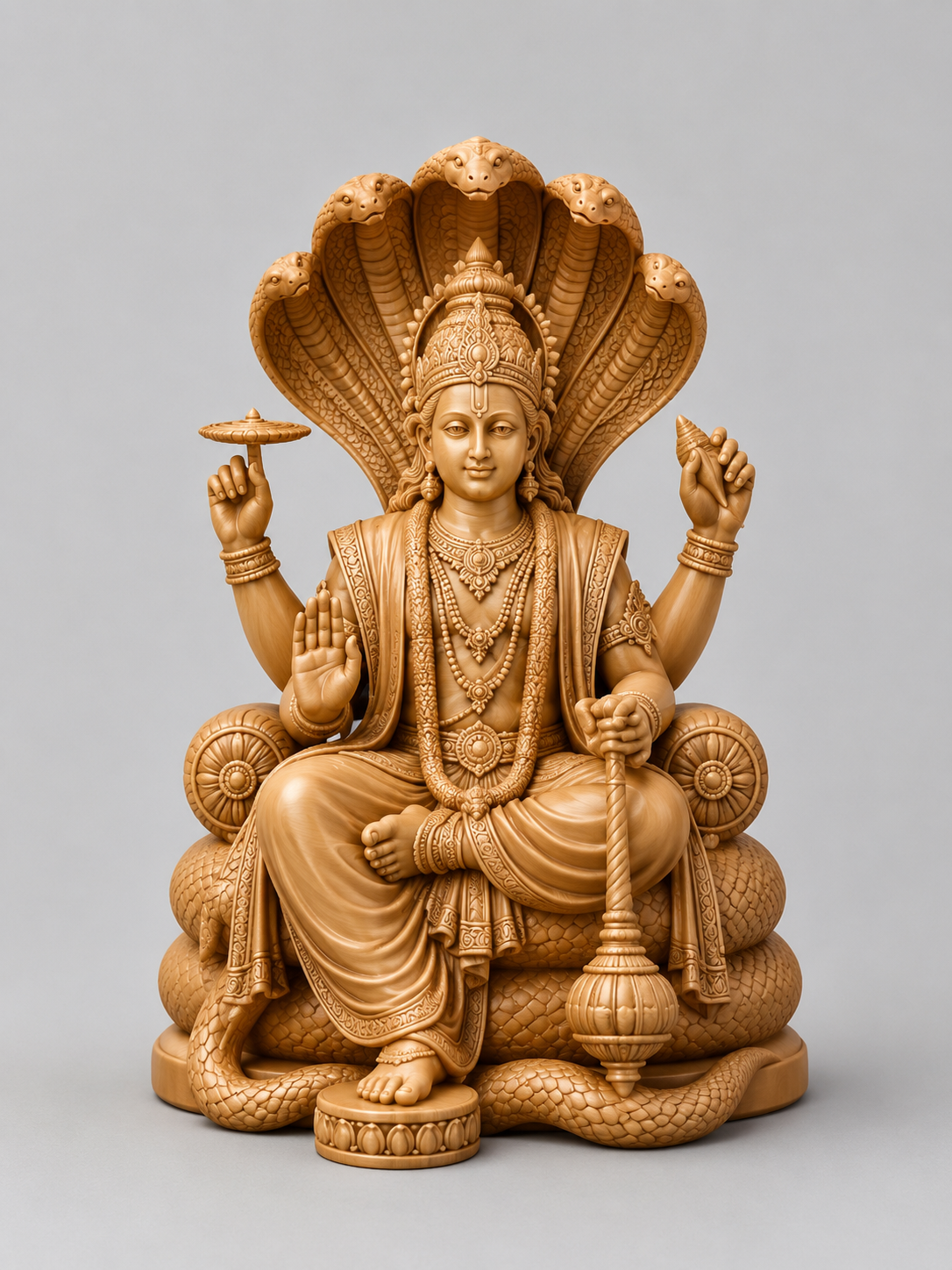 Vishni Ji Sitting Sheshnag 3D Model (5 Inch)